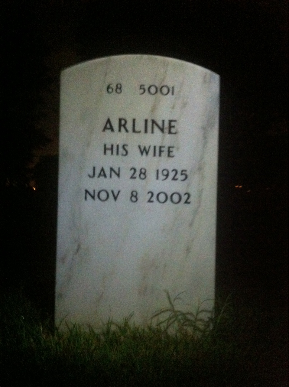 Back of headstone — Leslie Caplan