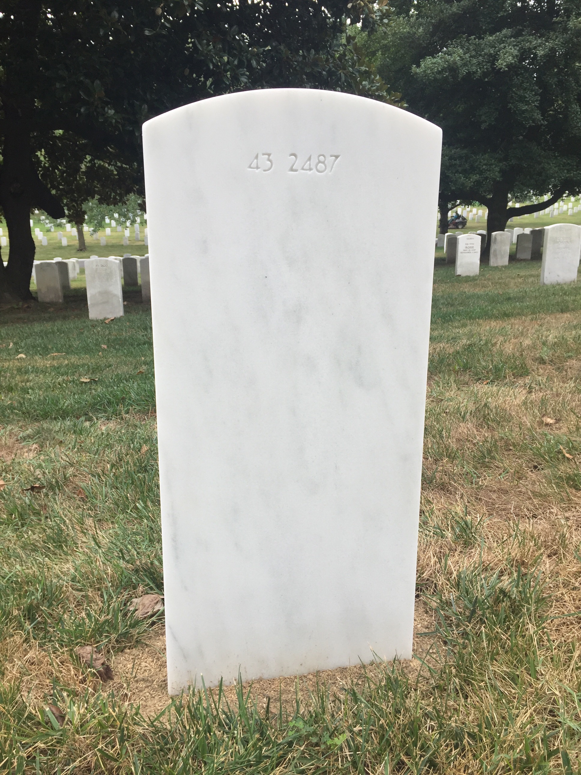 Back of headstone — Theodore O Johnson