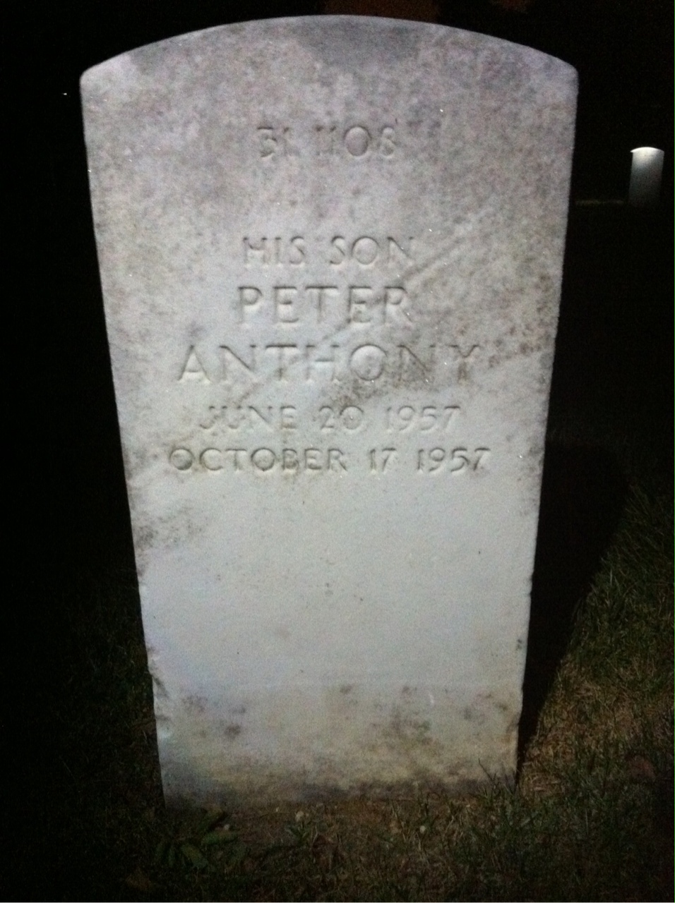 Back of headstone — James Townsend