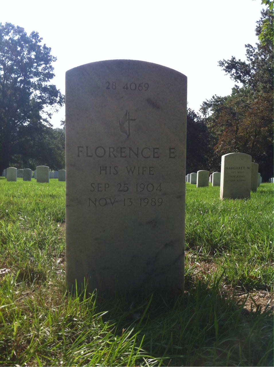 Back of headstone — Florence Motovich