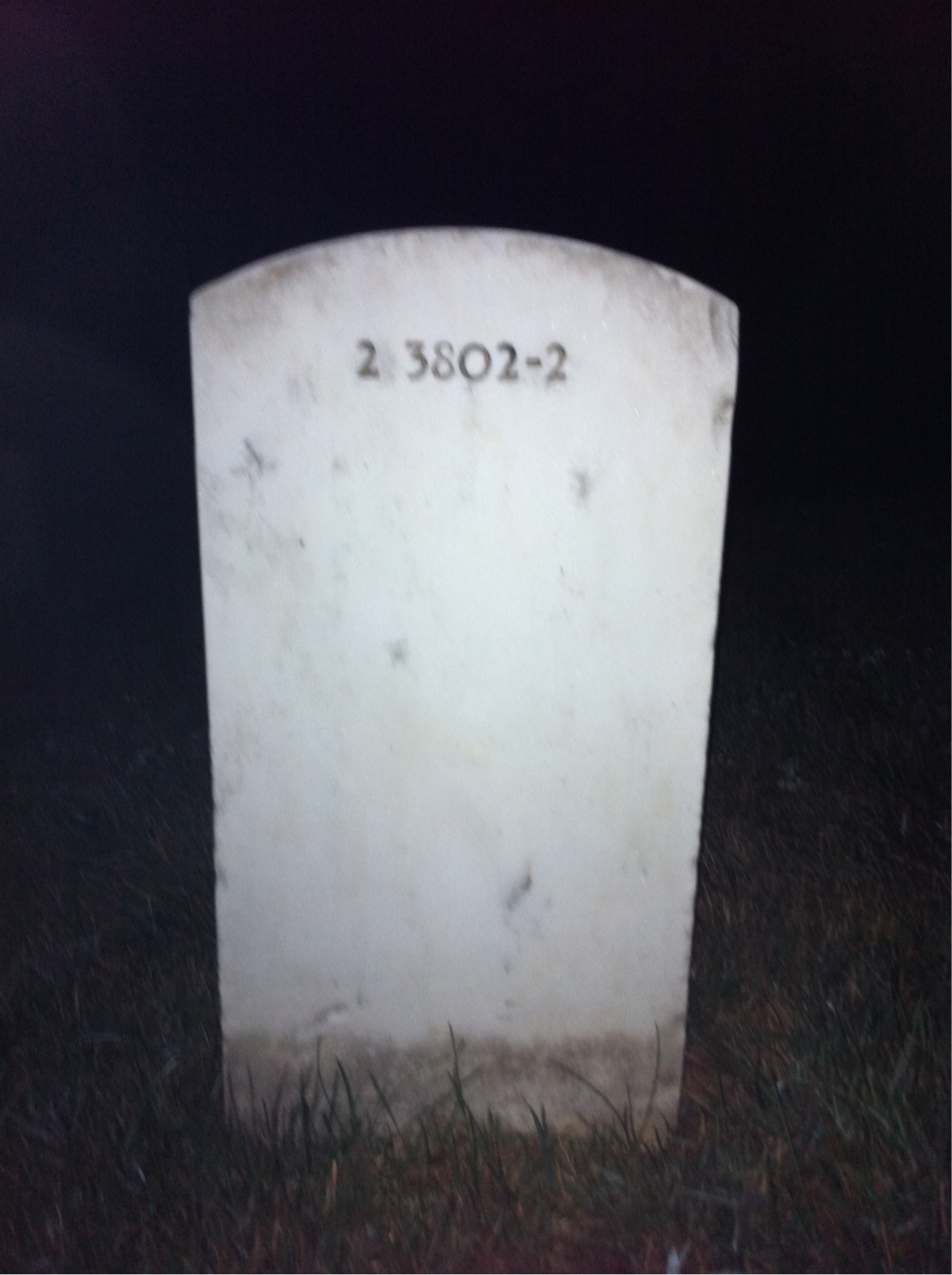 Back of headstone — Robert Baker