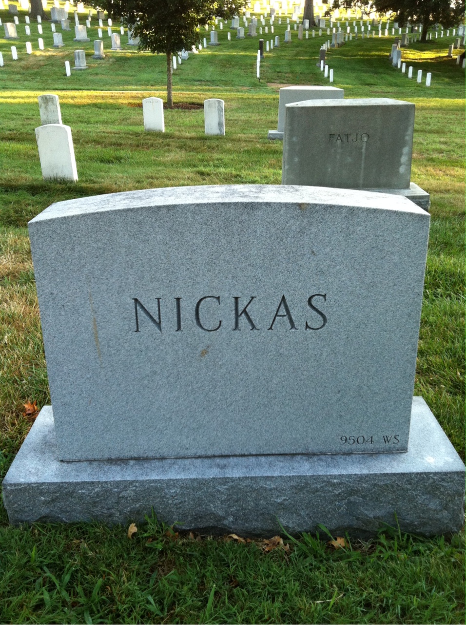 Back of headstone — Andrew Nickas