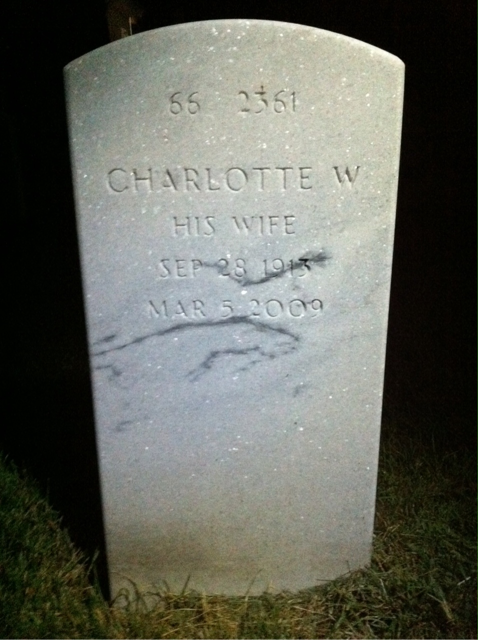 Back of headstone — Raymond Forrest