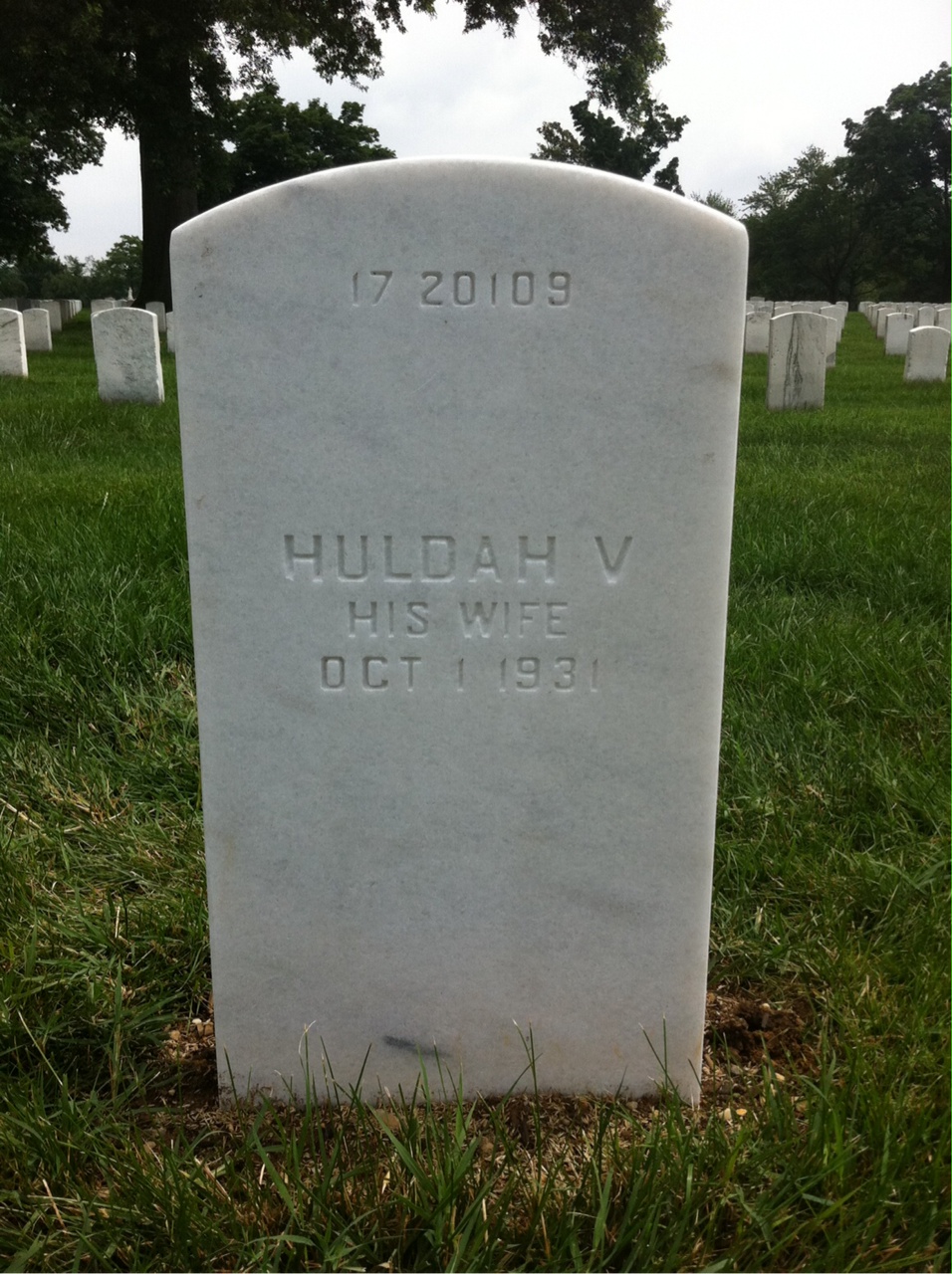 Back of headstone — William Anderson