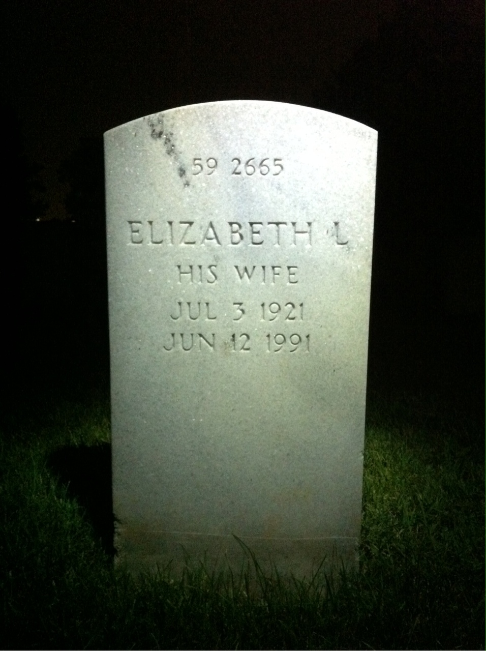 Back of headstone — Elizabeth Ballint