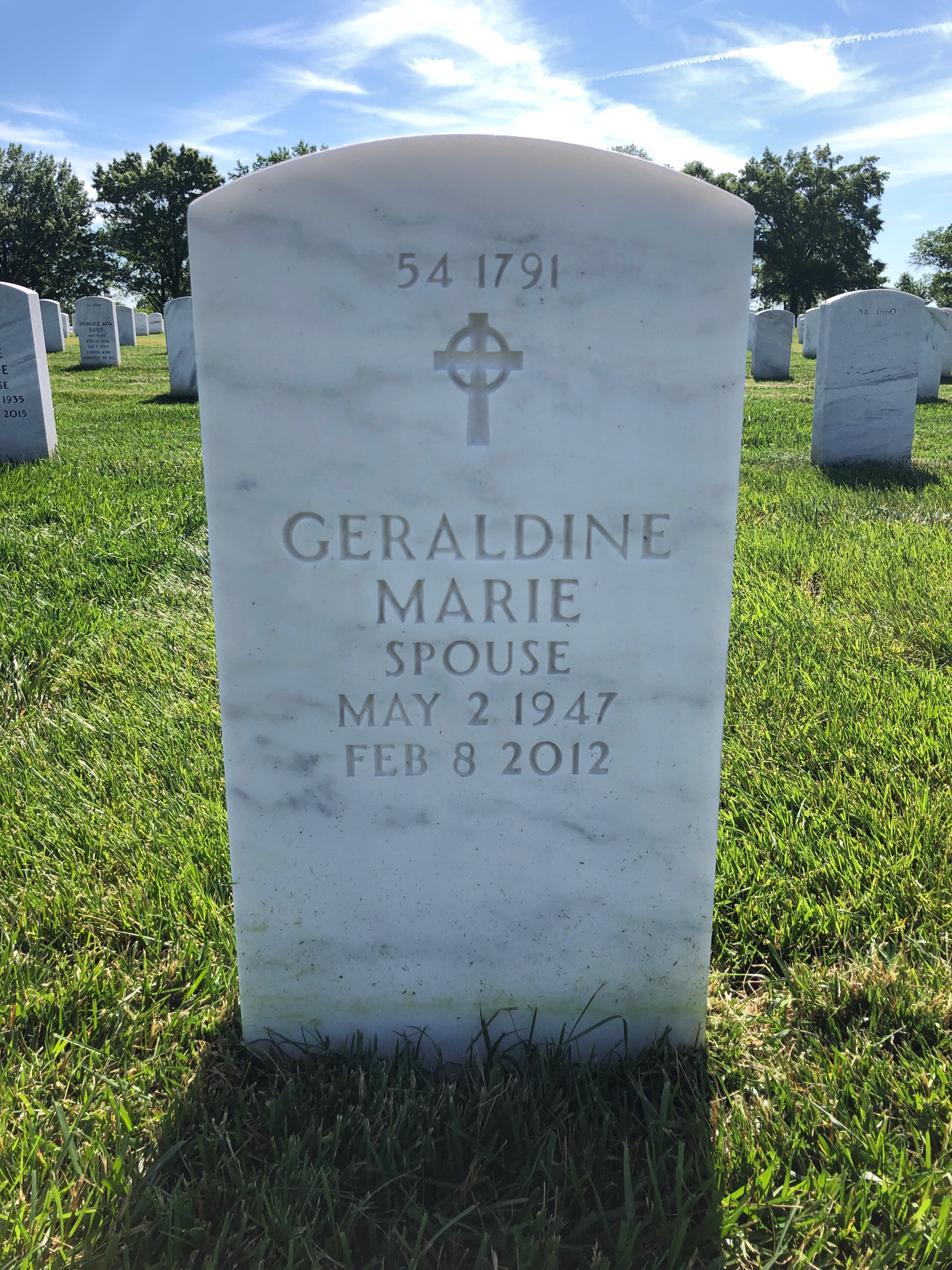 Back of headstone — John Mitchell