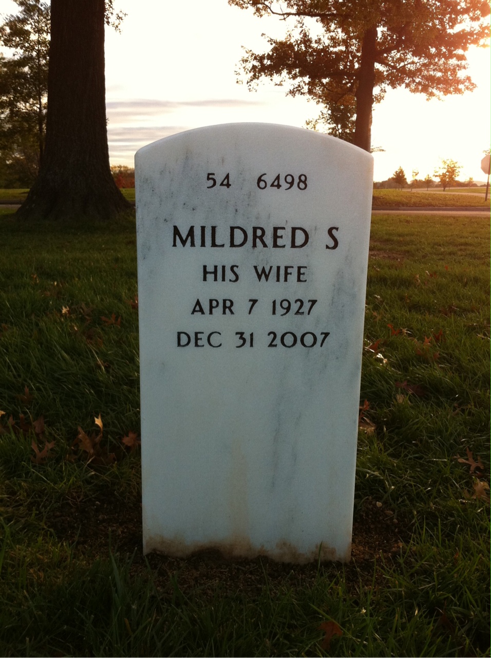 Back of headstone — Roscoe Baker