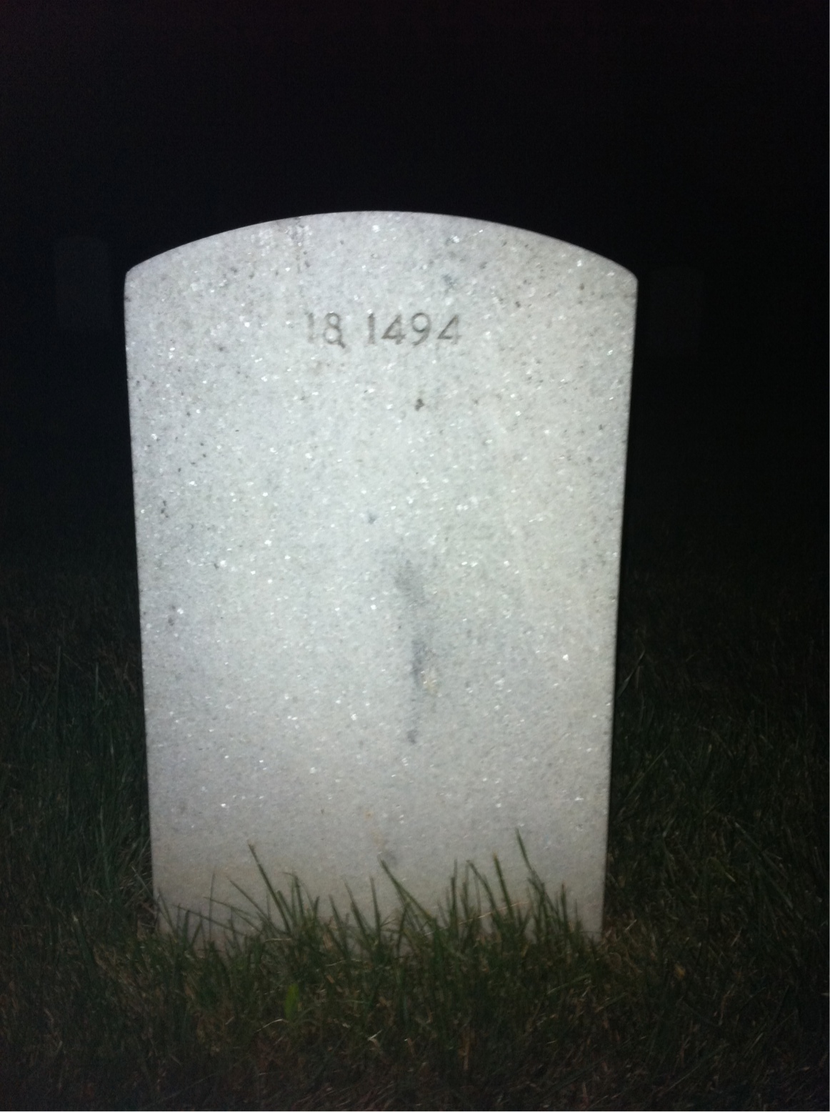 Back of headstone — John Adkins