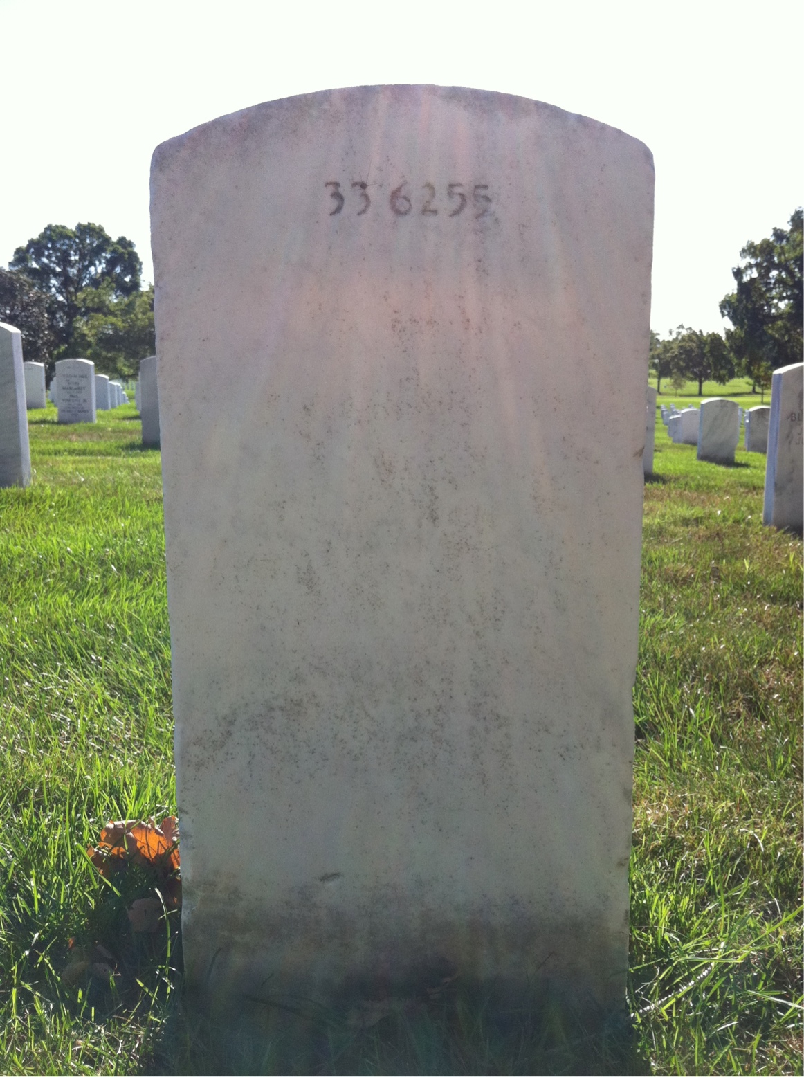 Back of headstone — Benjamin Baden