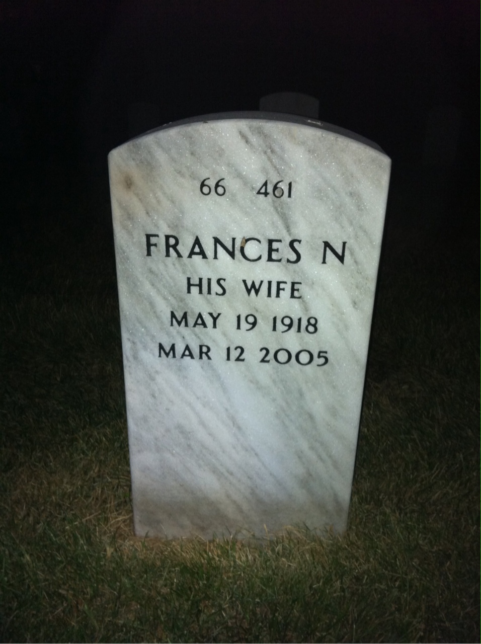 Back of headstone — Norman Smith