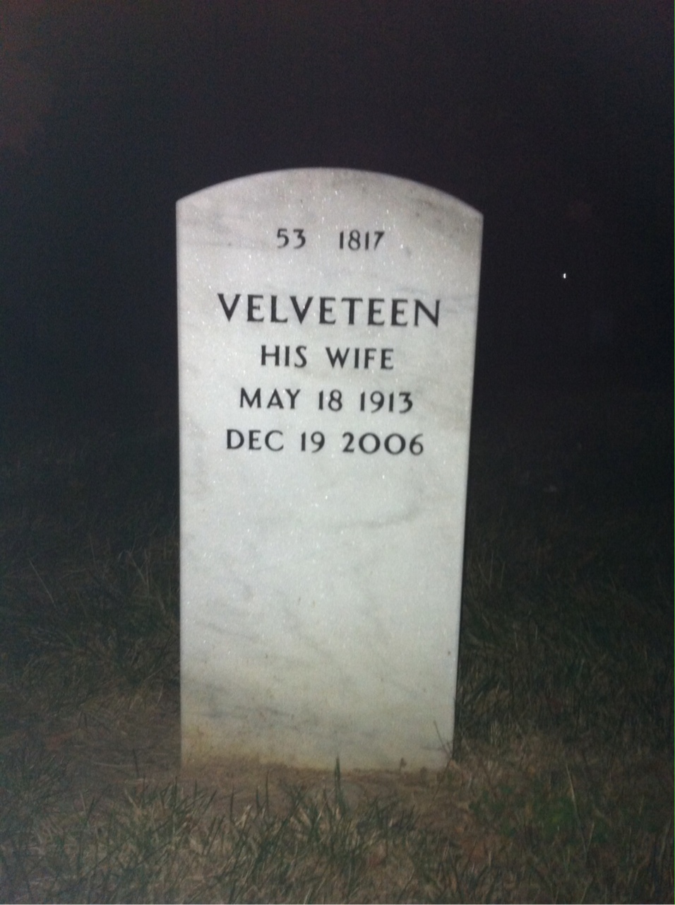 Back of headstone — Douglas Gaskins