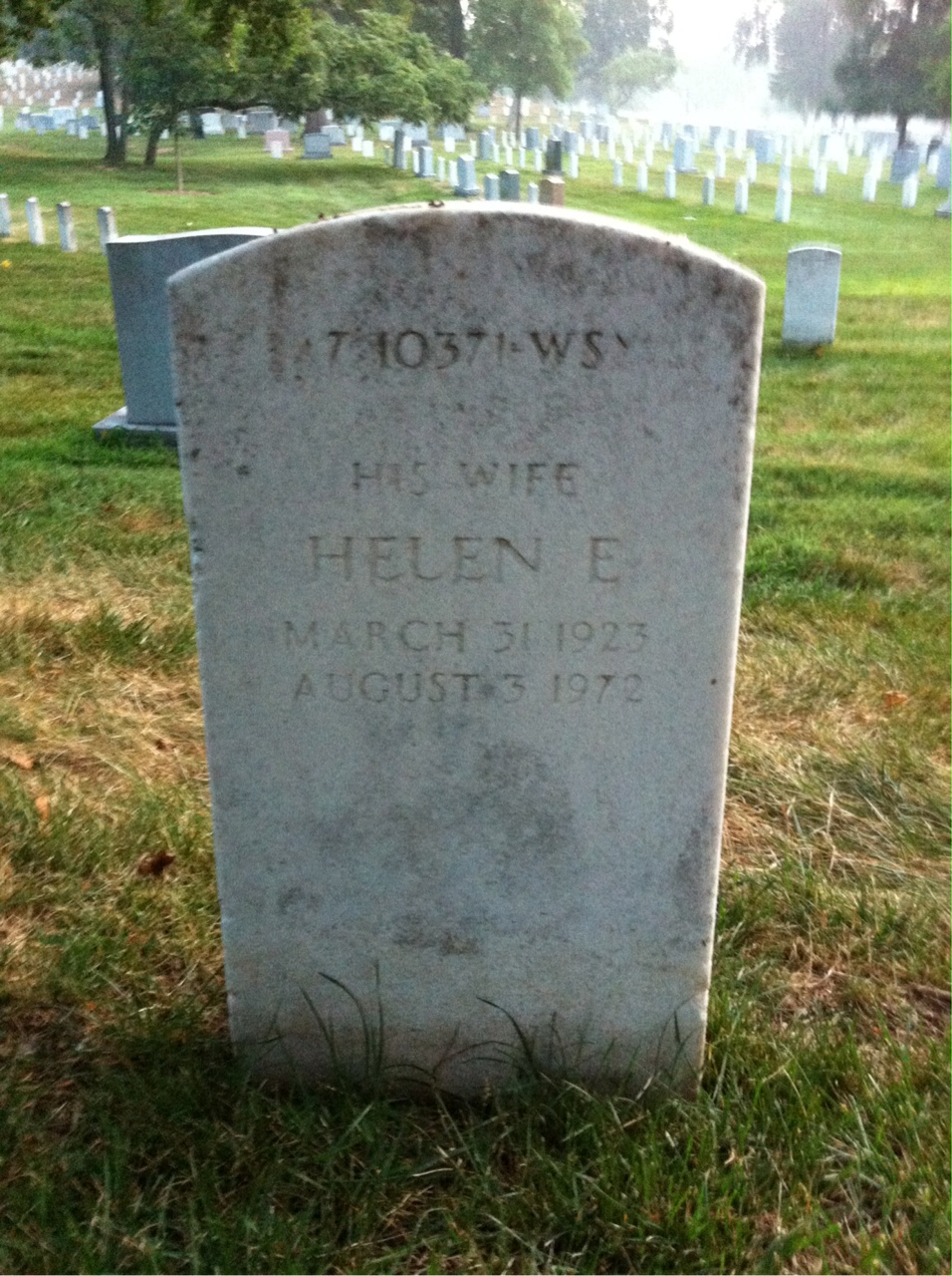 Back of headstone — Helen Baugh