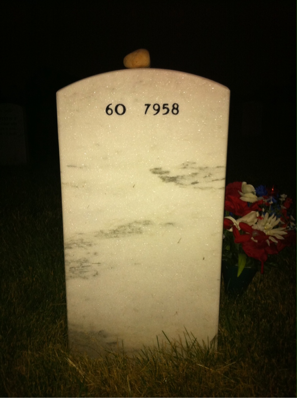 Back of headstone — Glenn Lastes