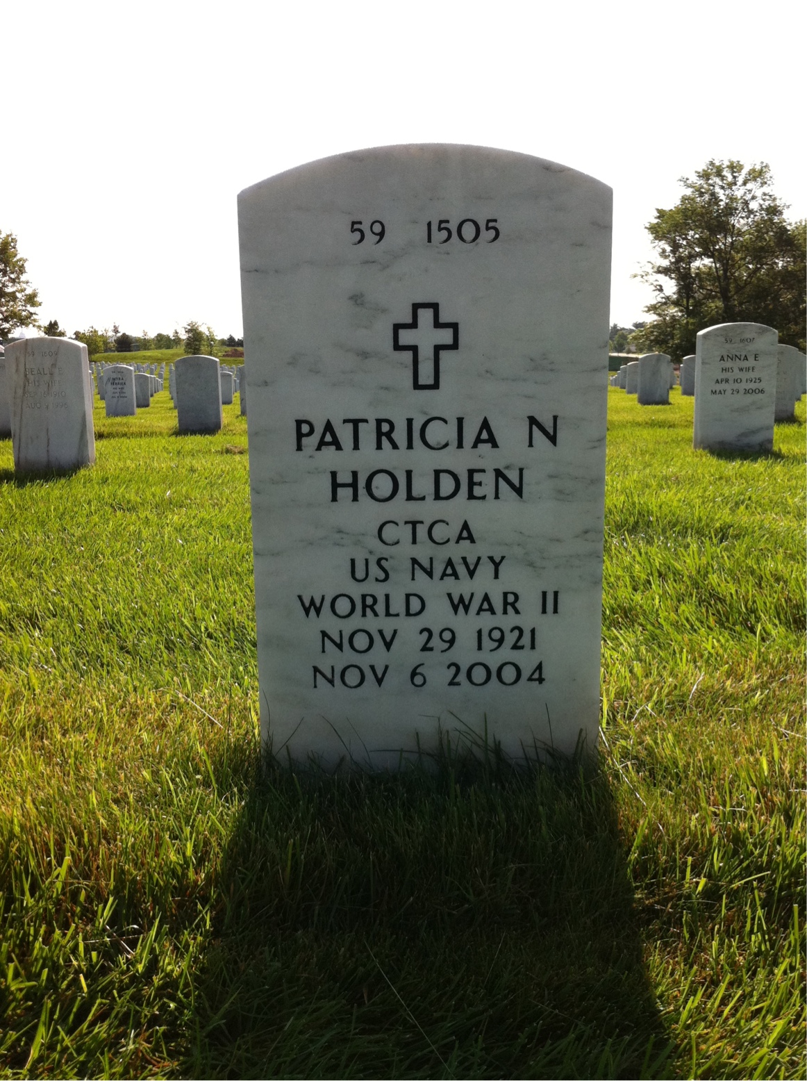 Back of headstone — Kenneth Holden