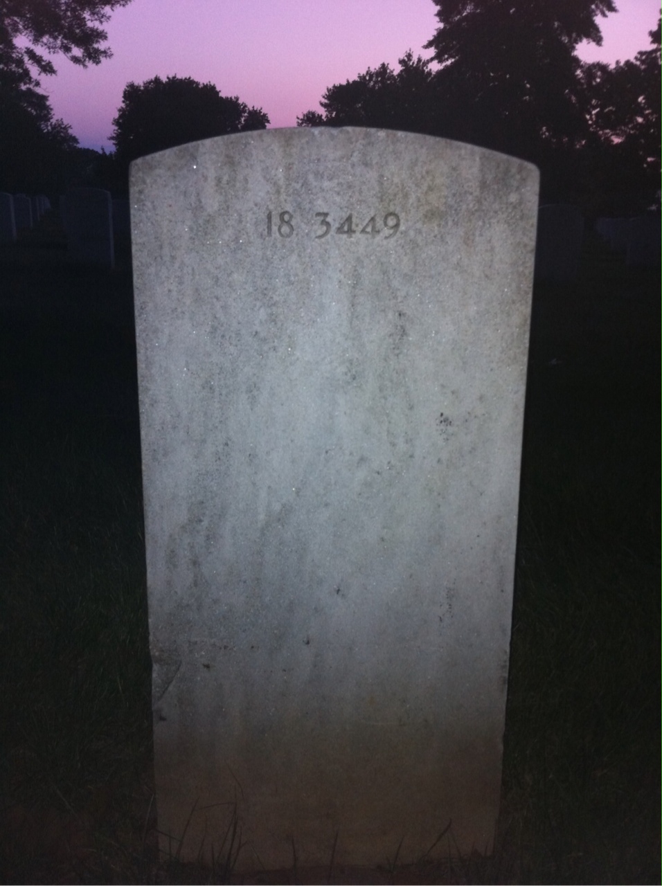Back of headstone — John Anderson