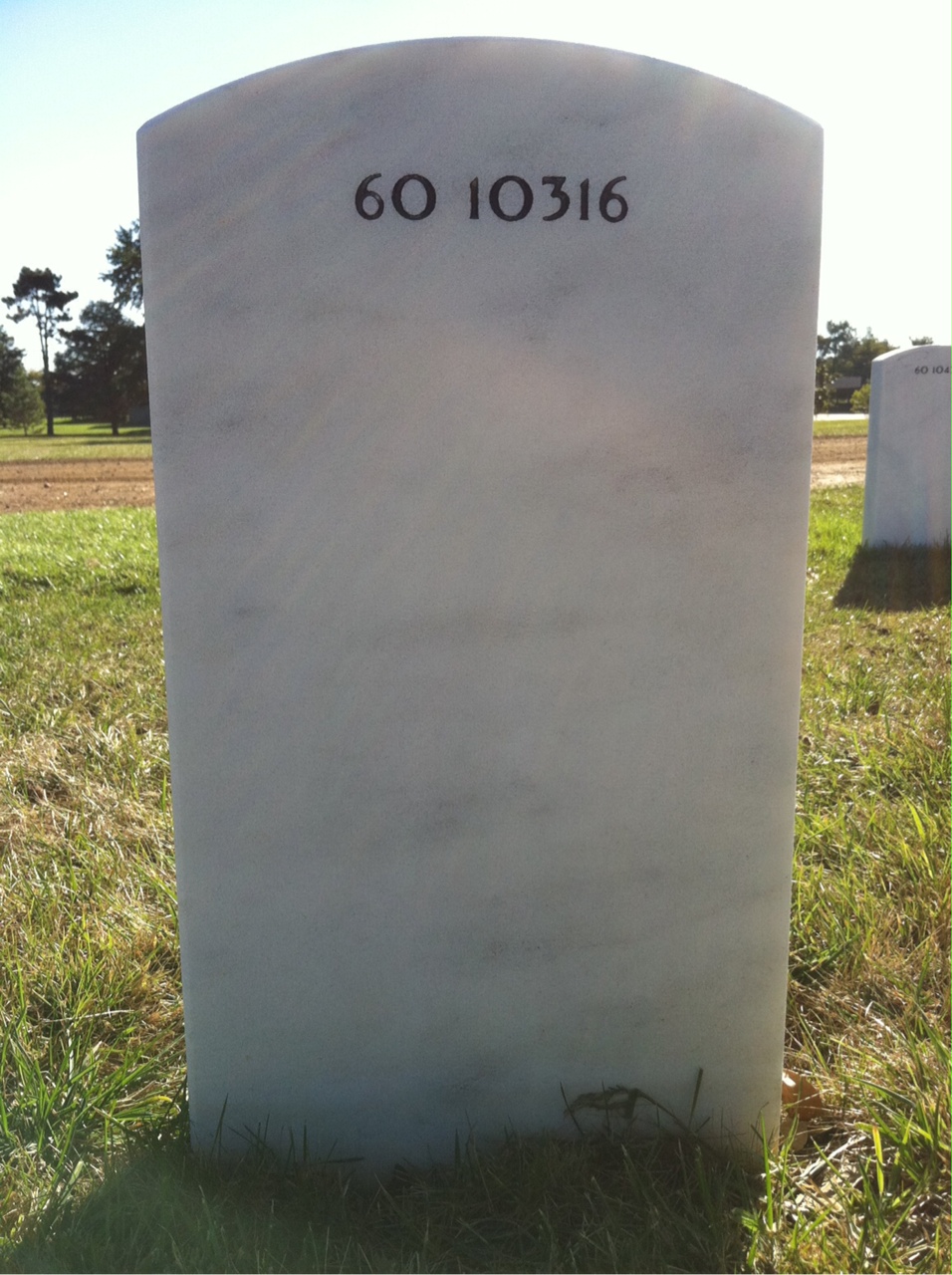 Back of headstone — James Austin