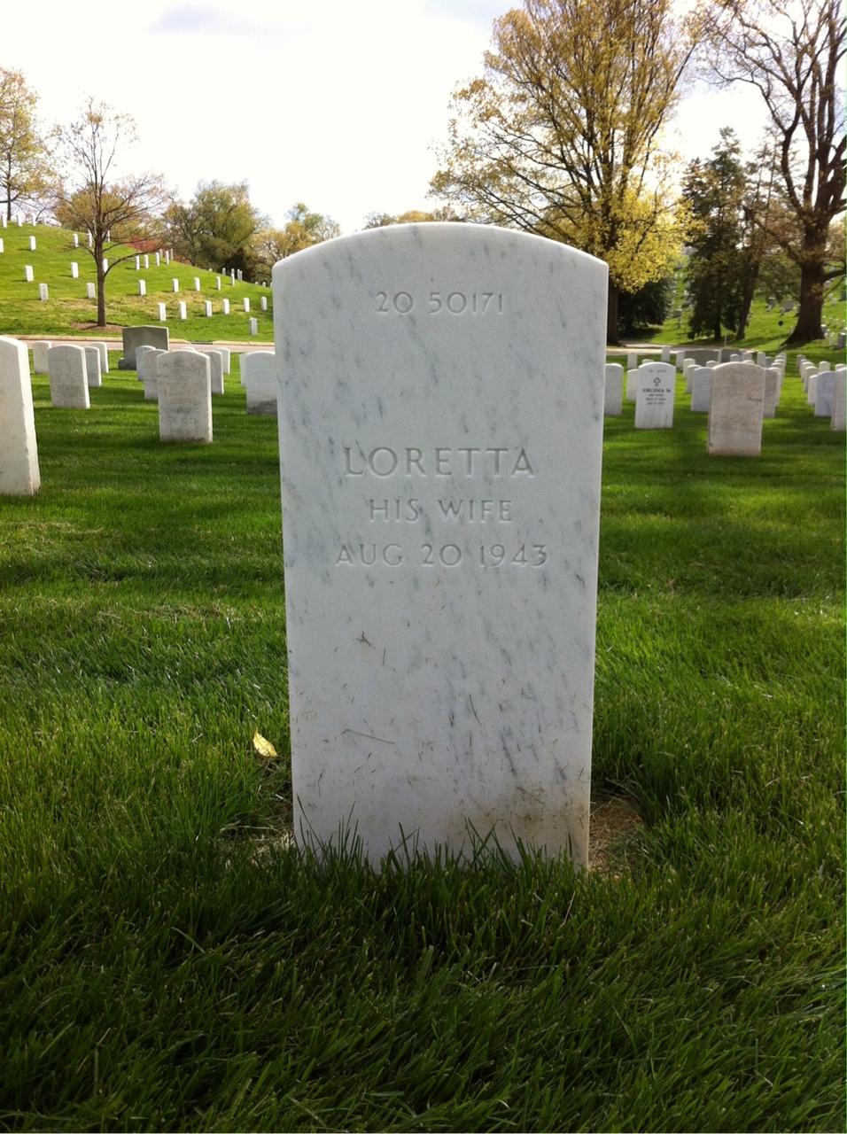 Back of headstone — Frank Ach