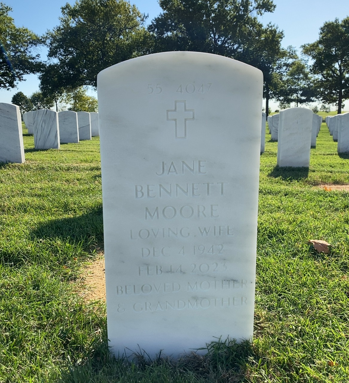 Back of headstone — Thomas Moore