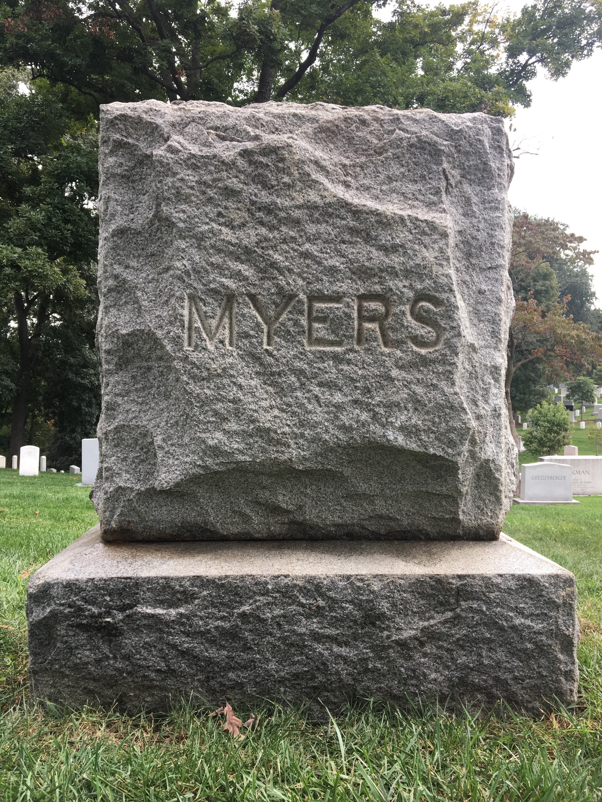 Back of headstone — William Myers