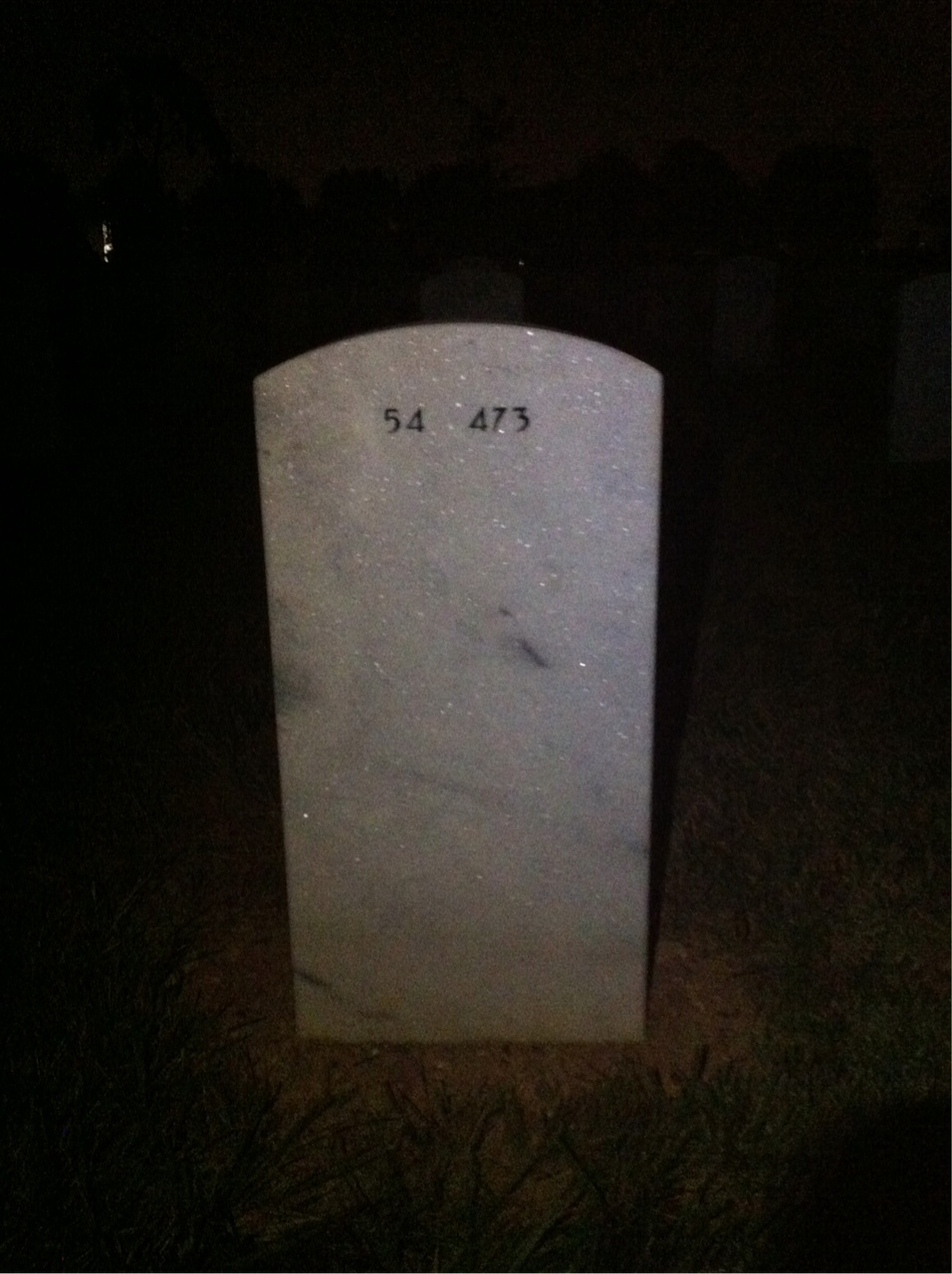 Back of headstone — Samuel Simms