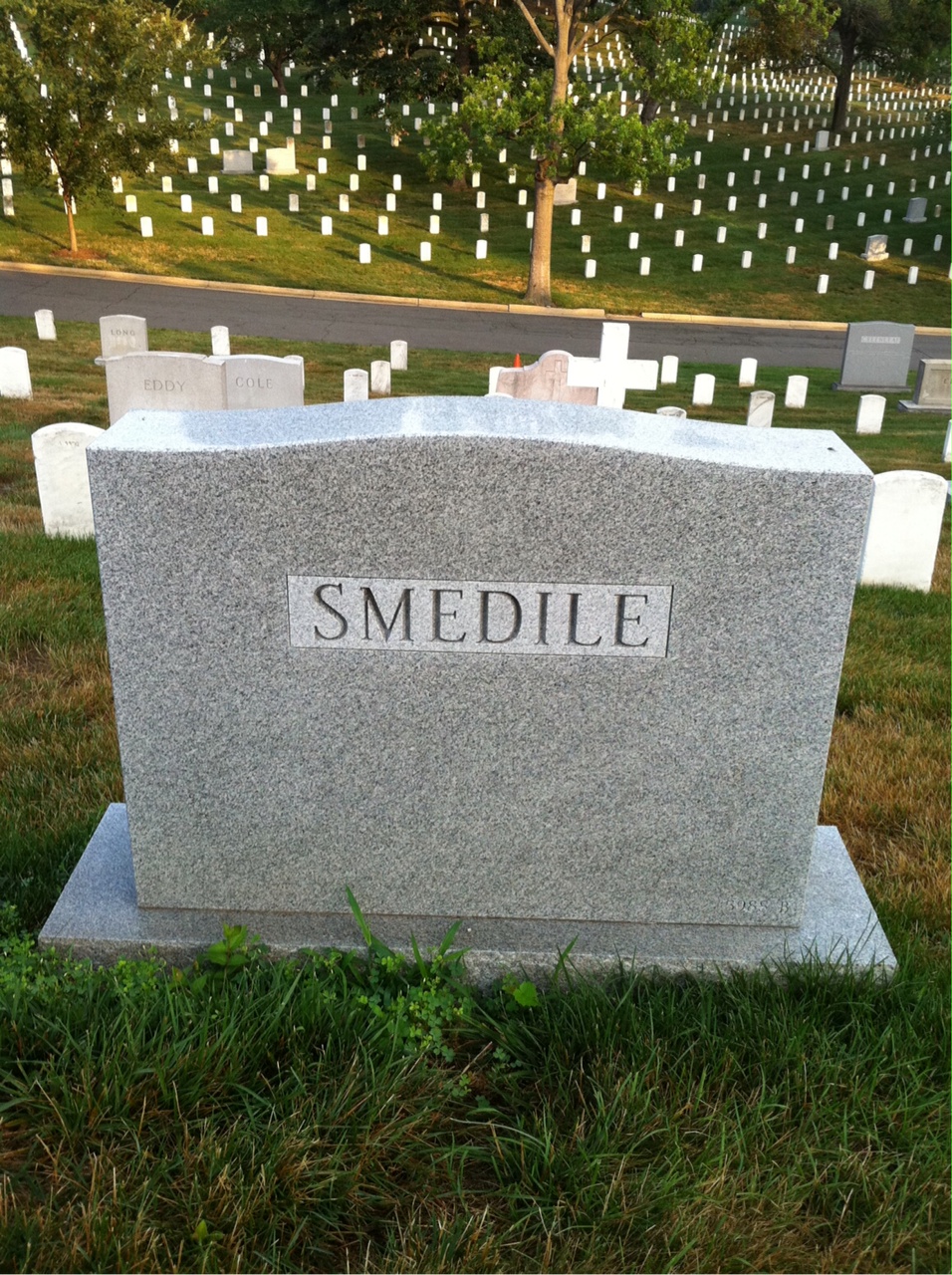 Back of headstone — Joseph Smedile