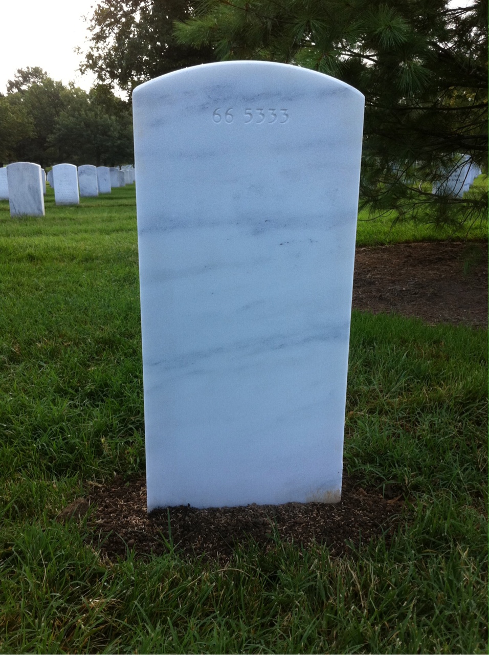 Back of headstone — Walter Lee Thornton