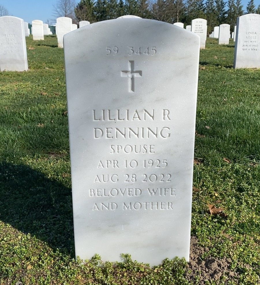 Back of headstone — Jack Denning