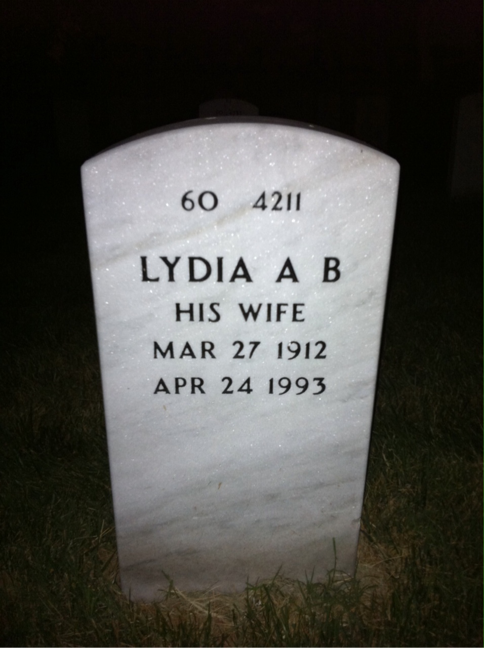 Back of headstone — Ralston Patten
