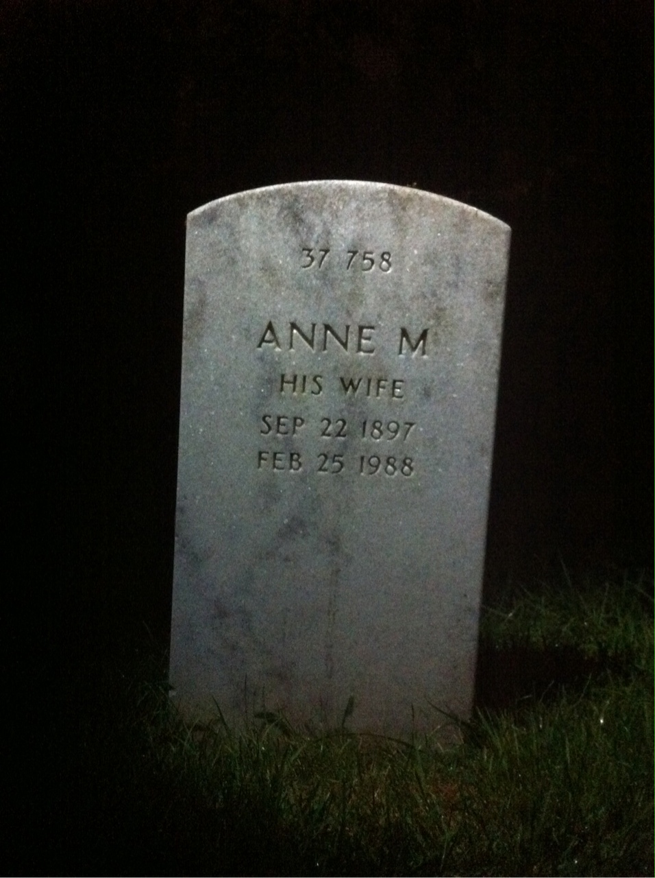 Back of headstone — William Moore