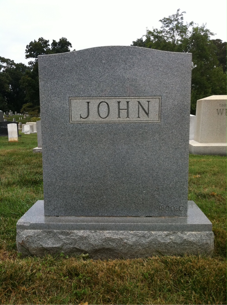 Back of headstone — Agnes John