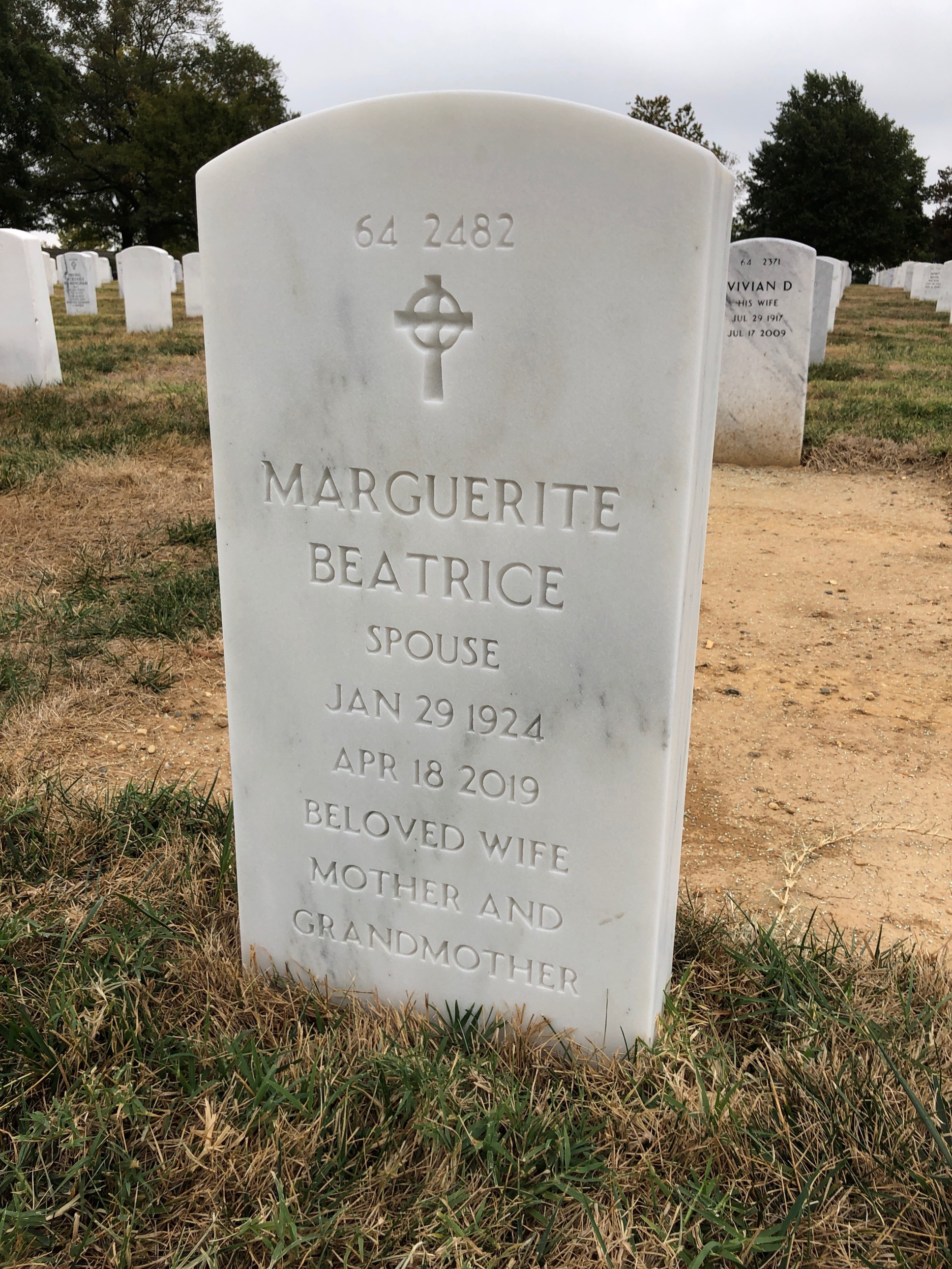 Back of headstone — Frank Moscovic