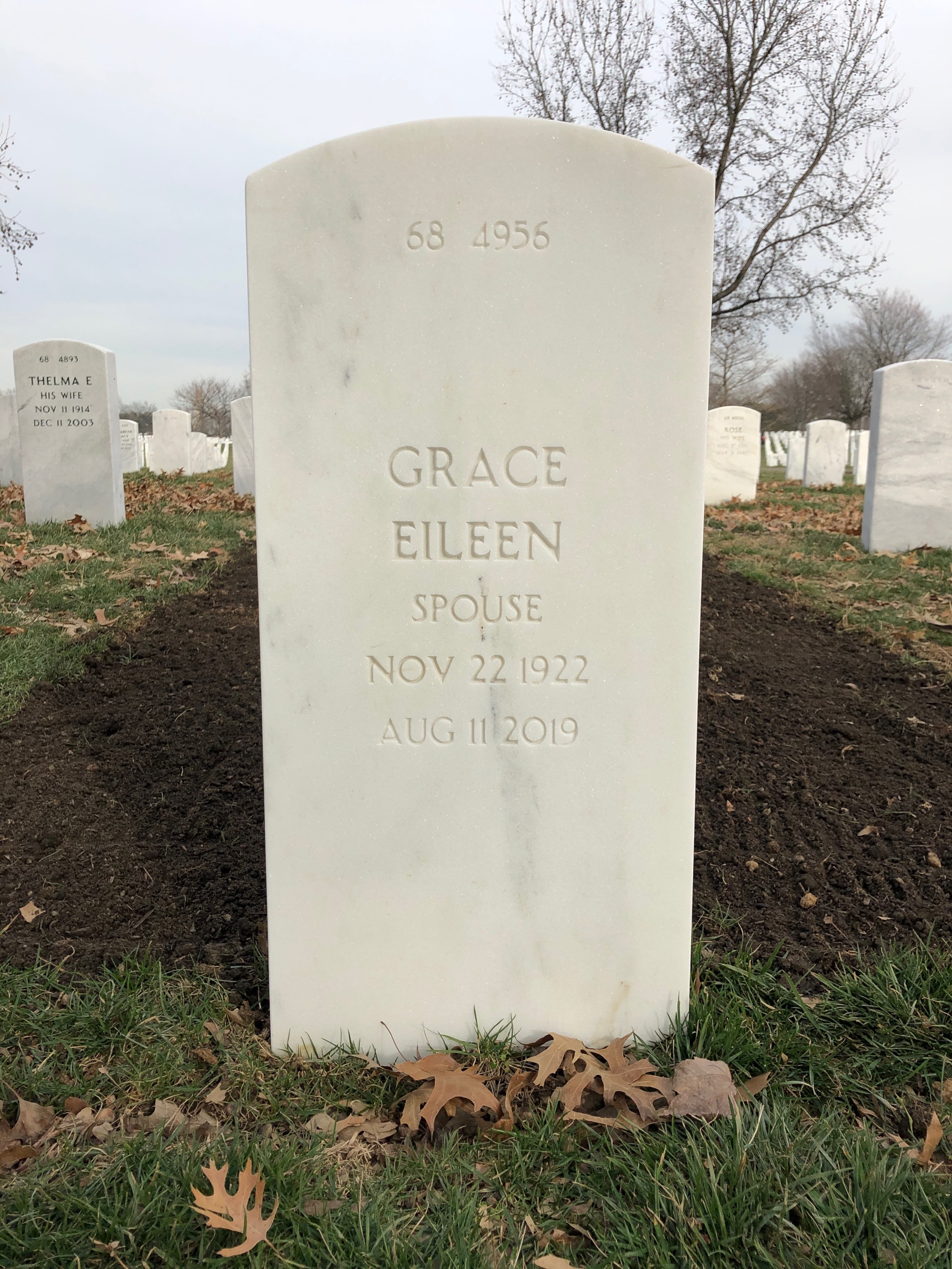 Back of headstone — Leon Luther