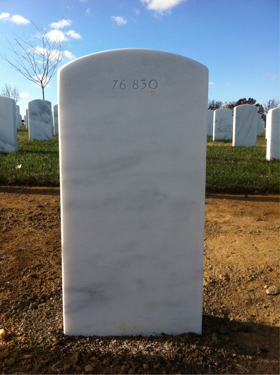 Back of headstone — Willie Myers