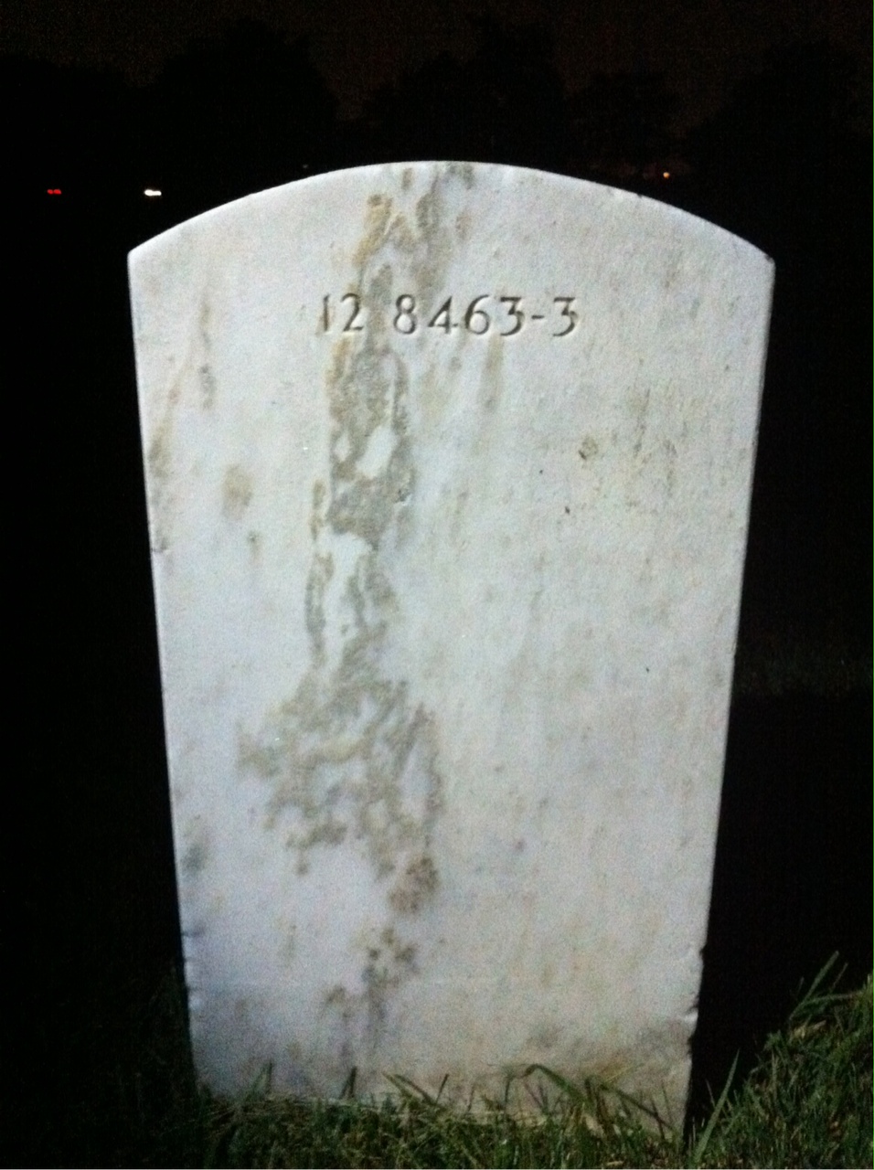 Back of headstone — Frederick Mougey
