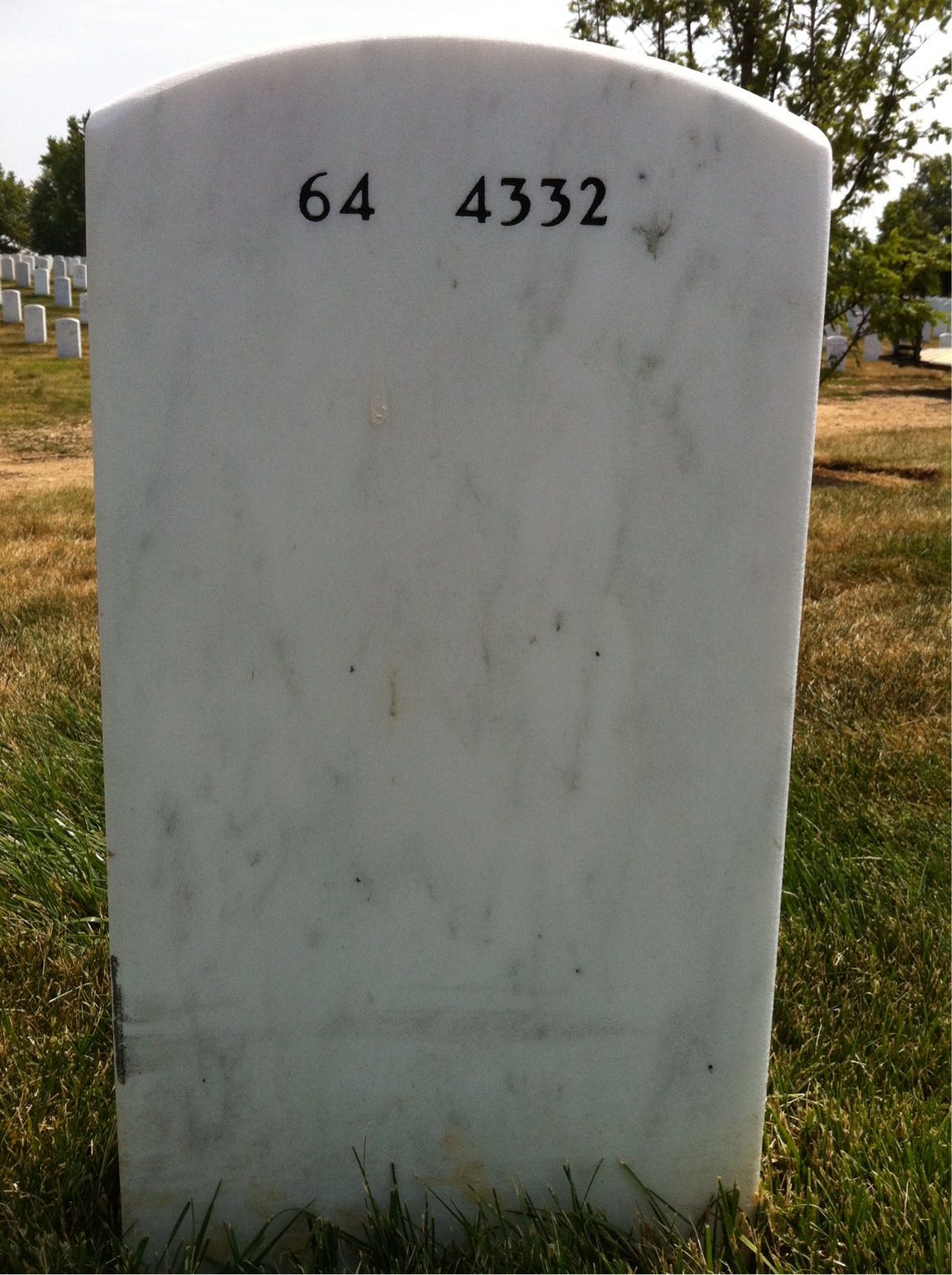 Back of headstone — Richard West