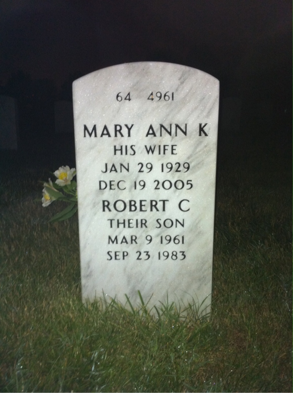 Back of headstone — George Boyette