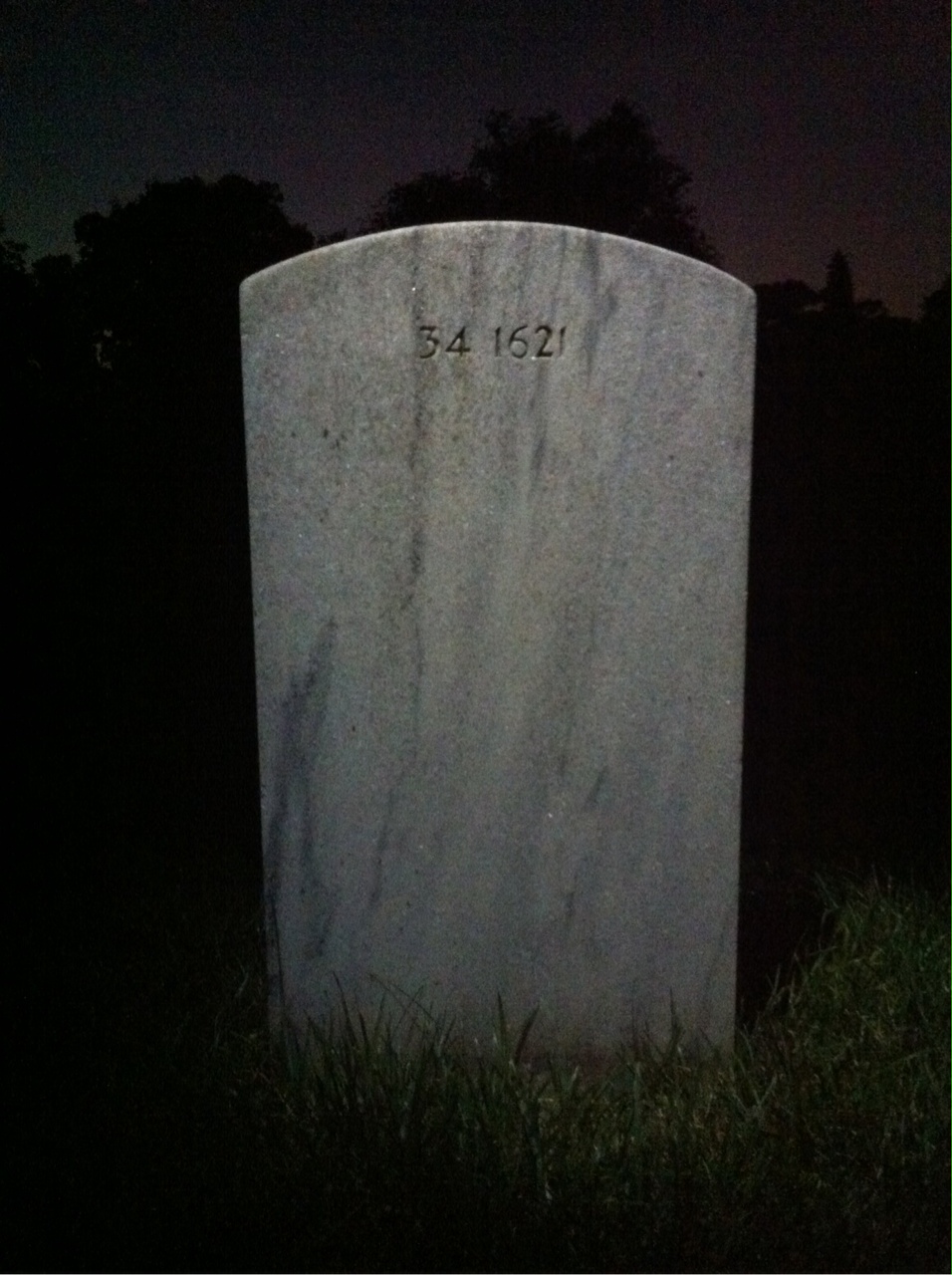 Back of headstone — Edith Allen
