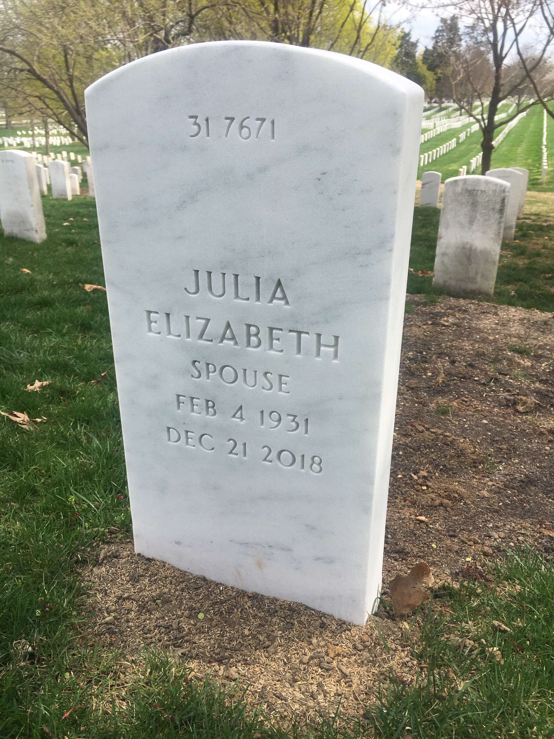 Back of headstone — George Myers
