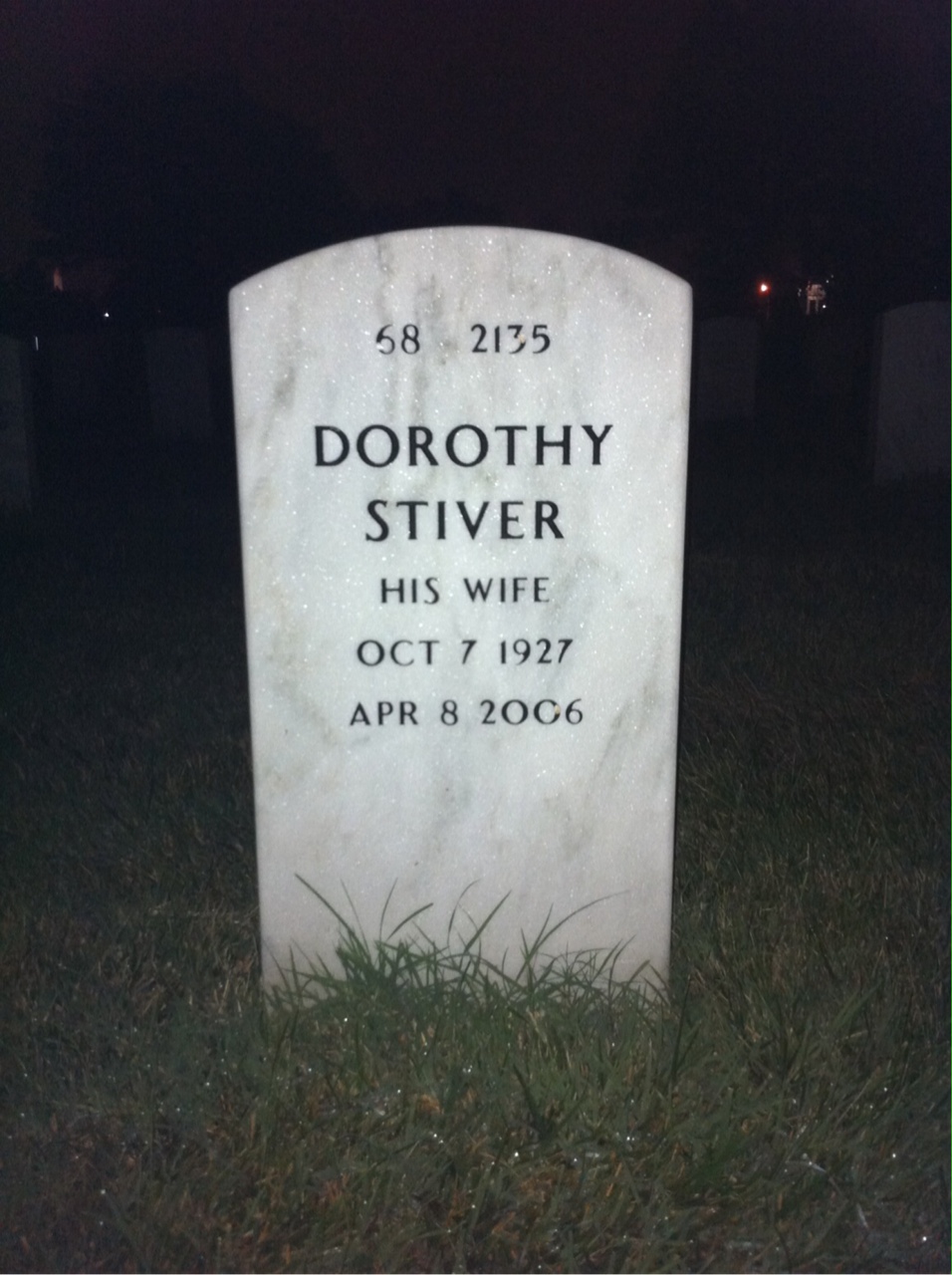 Back of headstone — Wallace Dancik