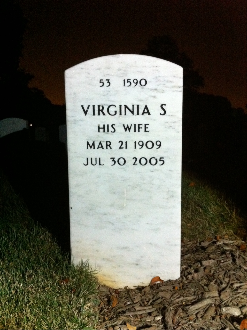 Back of headstone — George Collins