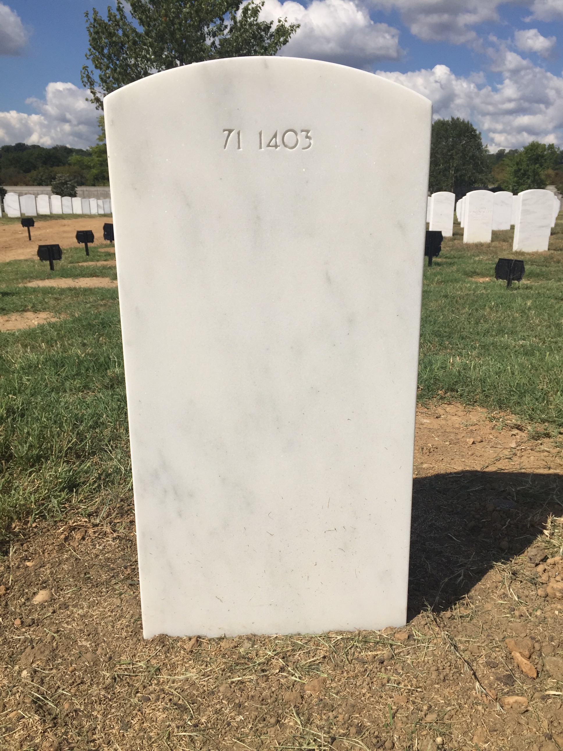 Back of headstone — Norman Earl Huston