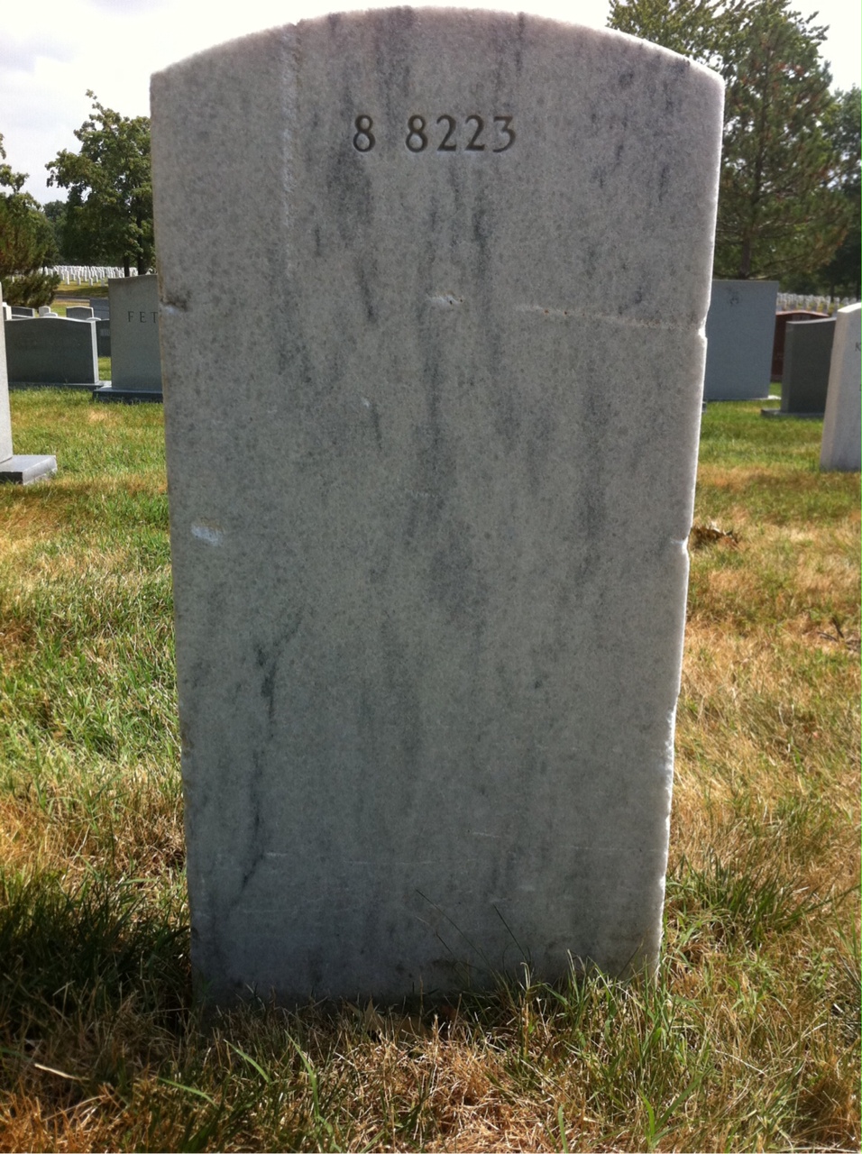 Back of headstone — Clifford Ames