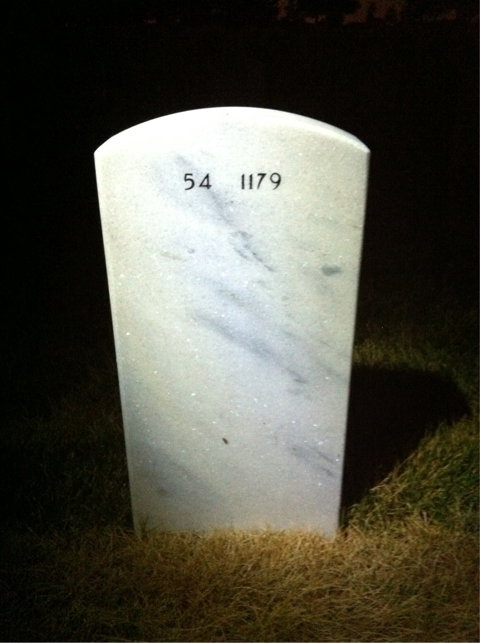 Back of headstone — Fred Haunss