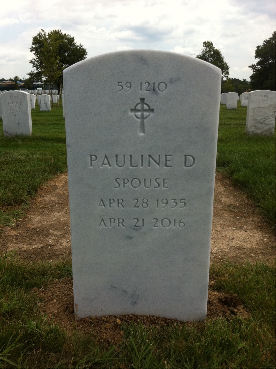 Back of headstone — Francis Moretti