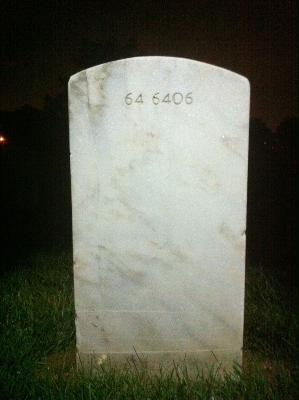 Back of headstone — Oscar Anderson