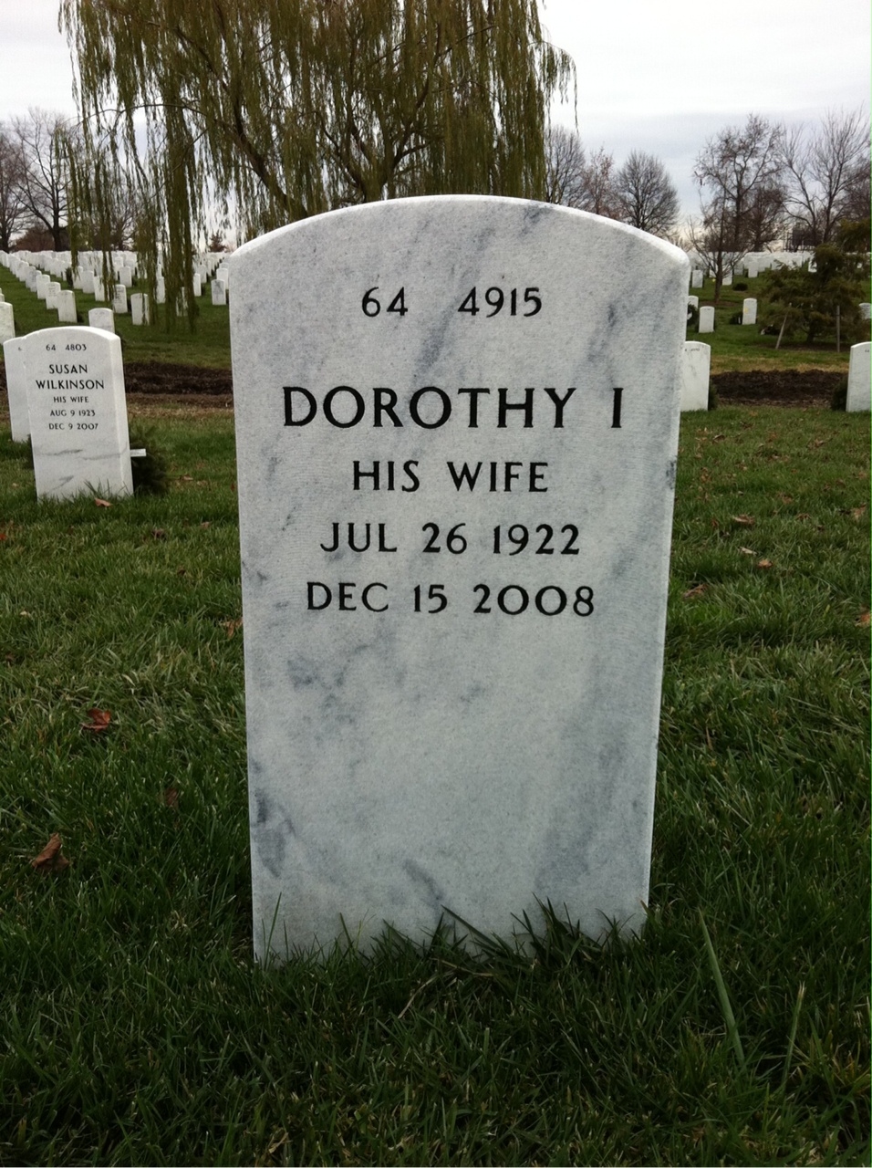 Back of headstone — John Warner
