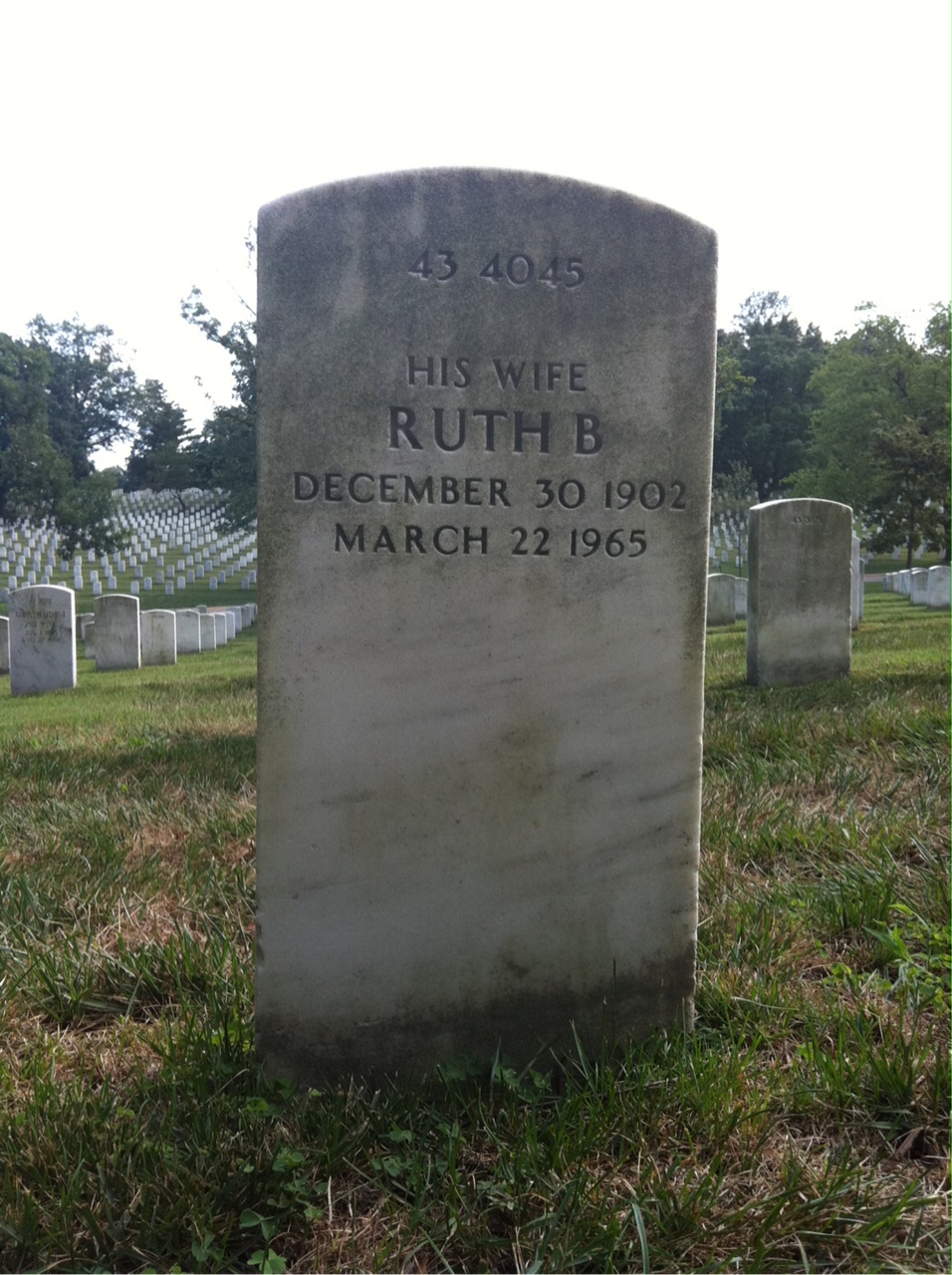 Back of headstone — Charles Bailey
