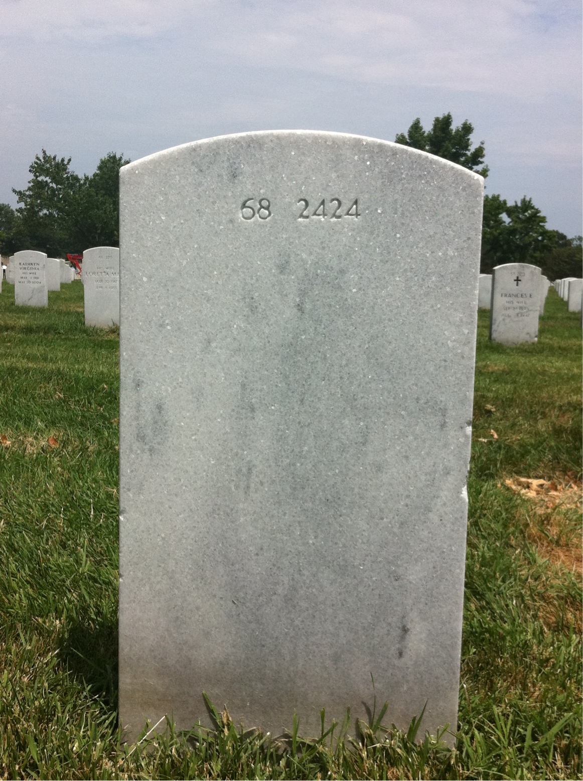Back of headstone — Wendell W Powell
