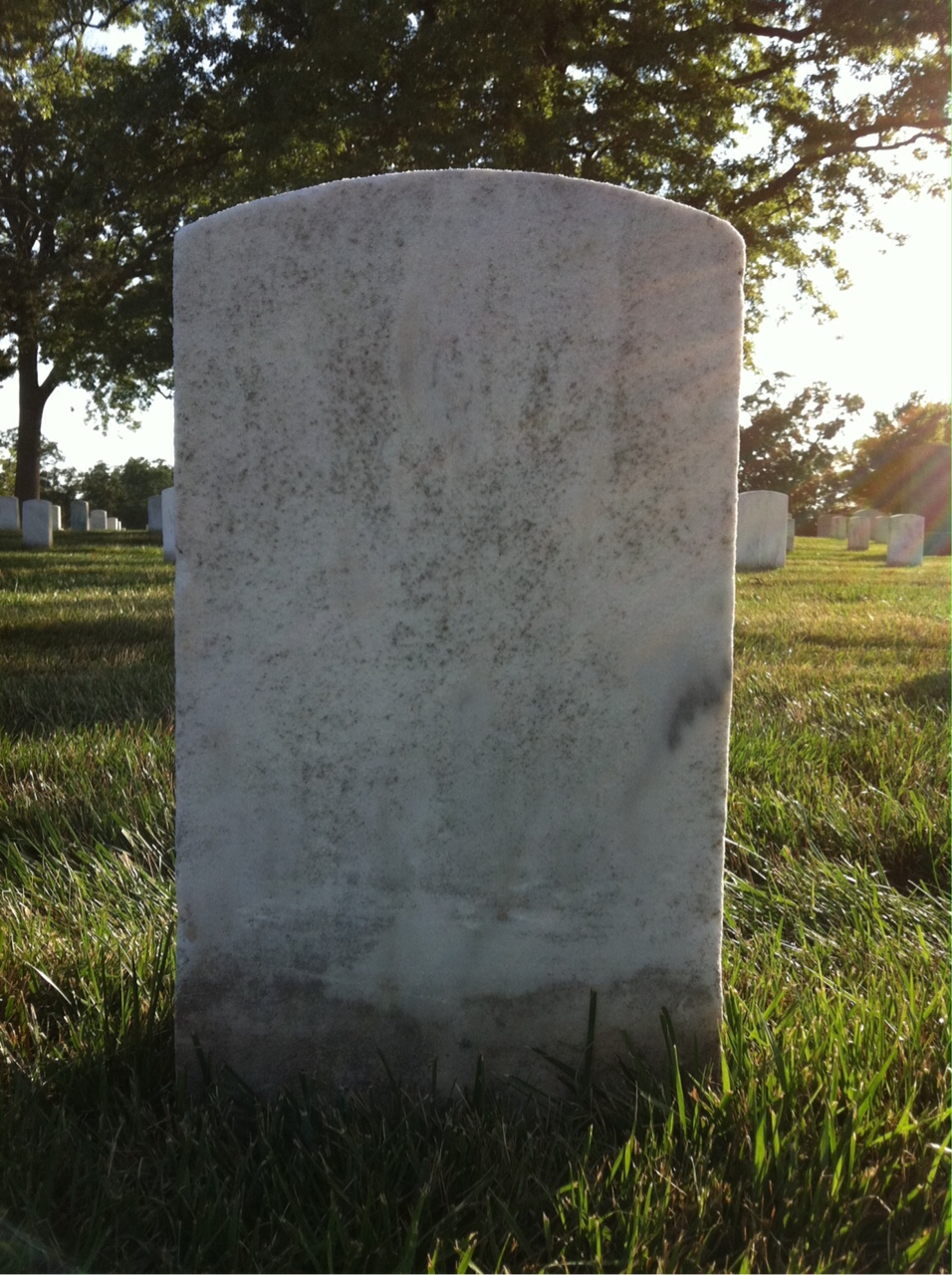 Back of headstone — Michael Morgan