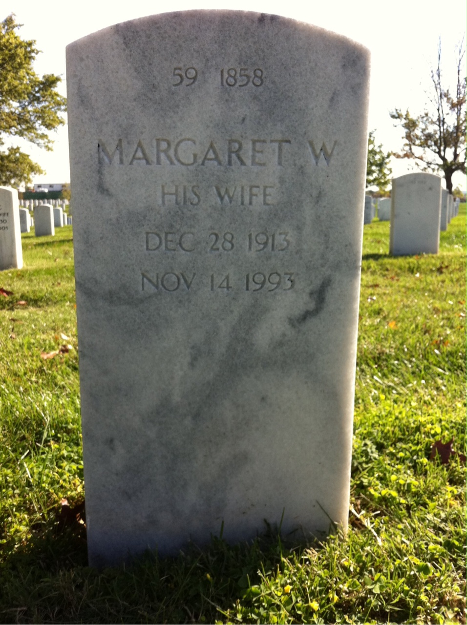 Back of headstone — James Moak
